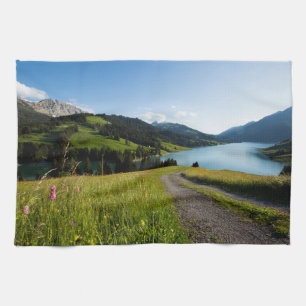 Vatten Schweizisk Alperna Footpath Kökshandduk