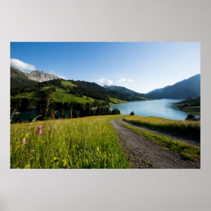 Vatten Schweizisk Alperna Footpath Poster