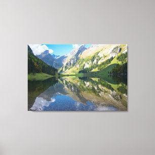 Vatten Seealpsee Sjö Swiss Alpernor Schweiz Canvastryck