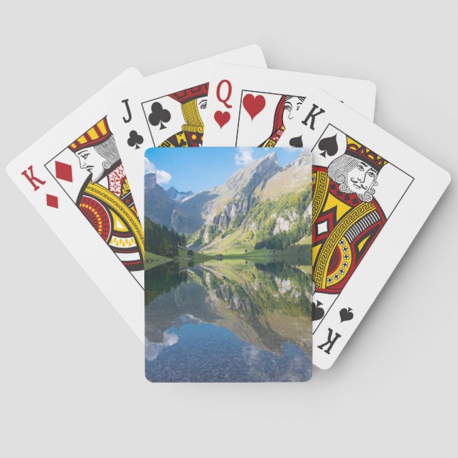 Vatten | Seealpsee Sjö Swiss Alpernor Schweiz Casinokort (Baksidan)