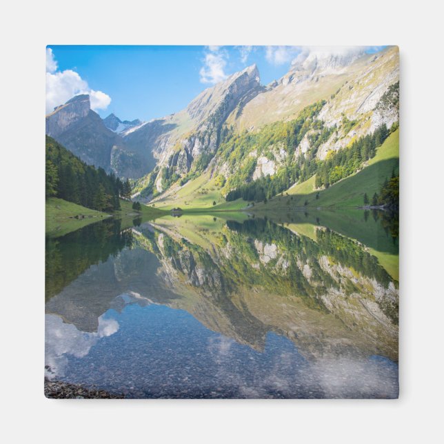 Vatten | Seealpsee Sjö Swiss Alpernor Schweiz Magnet (Framsidan)
