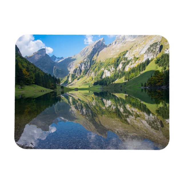 Vatten | Seealpsee Sjö Swiss Alpernor Schweiz Magnet (Horisontell)