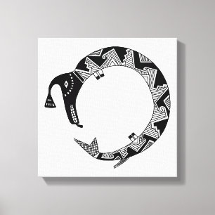 Vatten-serpent, Mimbres-potteridesign Canvastryck