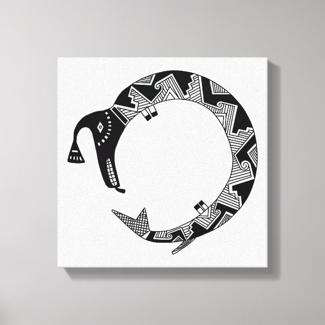 Vatten-serpent, Mimbres-potteridesign Canvastryck (Framsida)