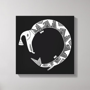 Vatten-serpent, Mimbres-potteridesign Canvastryck