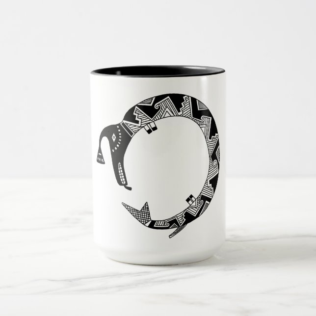 Vatten-serpent, Mimbres-potteridesign Mugg (Center)
