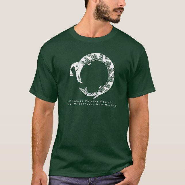 Vatten-serpent, Mimbres Pottery Design T-Shirt (Framsida)