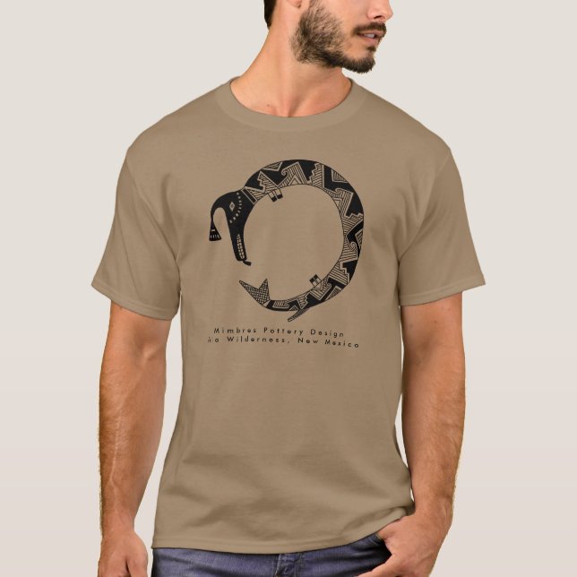 Vatten-serpent, Mimbres Pottery Design T-Shirt (Framsida)
