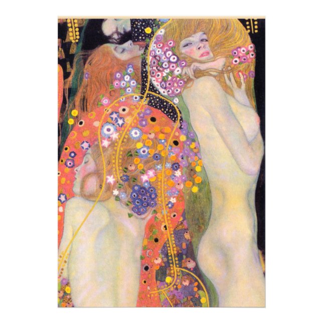 Vatten-serpents, Gustav Klimt Fototryck (Framsidan)