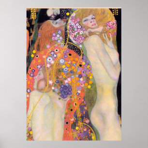 Vatten-serpents, Gustav Klimt Poster