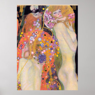 Vatten-serpents, Gustav Klimt Poster