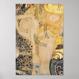 Vatten Serpents I (1904-1907) - Gustav Klimt Poster