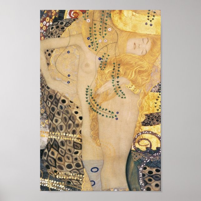 Vatten Serpents I (1904-1907) - Gustav Klimt Poster (Framsidan)
