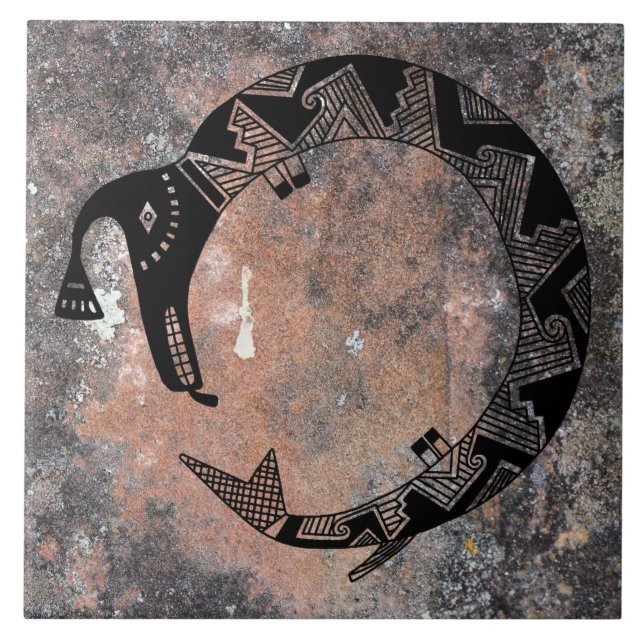 Vatten-serverns Mimbres-potteridesign Kakelplatta (Framsidan)