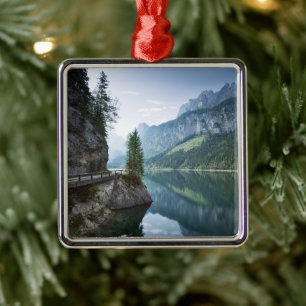 Vatten Sjö Gosau Salzkammergut Österrike Julgransprydnad Metall