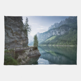 Vatten Sjö Gosau Salzkammergut Österrike Kökshandduk