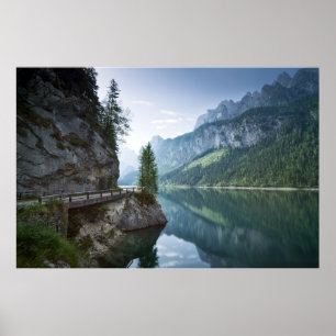 Vatten   Sjö Gosau Salzkammergut Österrike Poster