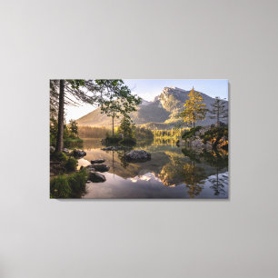 Vatten Sjö Hintersee Berchtesgaden Tyskland Canvastryck