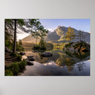 Vatten   Sjö Hintersee Berchtesgaden Tyskland Poster