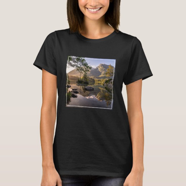 Vatten | Sjö Hintersee Berchtesgaden Tyskland T Shirt (Framsida)