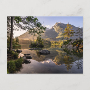 Vatten Sjö Hintersee Berchtesgaden Tyskland Vykort