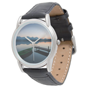 Vatten Sjö Hopfen Bavarian Alpernas Tysklanda Armbandsur