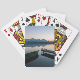 Vatten Sjö Hopfen Bavarian Alpernas Tysklanda Casinokort