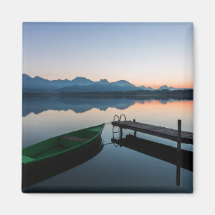 Vatten Sjö Hopfen Bavarian Alpernas Tysklanda Magnet