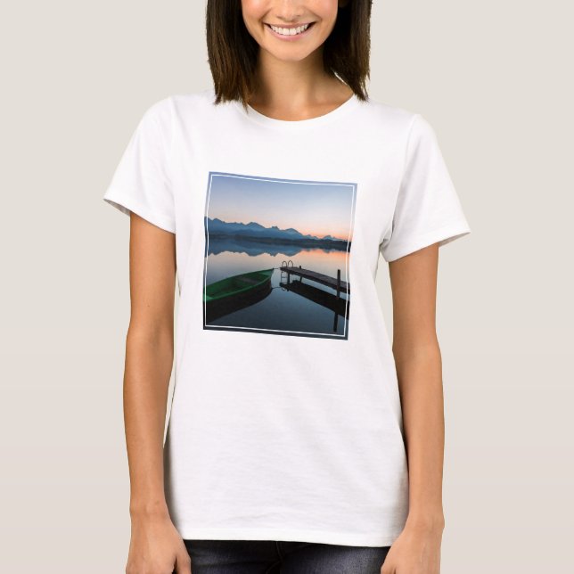 Vatten | Sjö Hopfen Bavarian Alpernas Tysklanda T Shirt (Framsida)