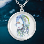 Vatten Sjöjungfru kvinnlig flicka Surreal Fantasy  Silverpläterat Halsband<br><div class="desc">’Vatten’ | Fantasy porträtt teckning av en söt sjöjungfru flicka med blått hår. Hand plockade färgpennor konst. 🔹 Du kan anpassa den - ändra storlek på/rotera bilden, lägga till text och mer:) 🔹 🔹 Skicka mig ett foto av ditt köp eller bara det och märkre mig @edrawings38art (på FB/IG/Twitter) Tack!...</div>