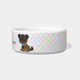 Vatten skål eller mat skål för blå Yorkie hund