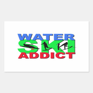 Vatten Ski Addict Rektangulärt Klistermärke