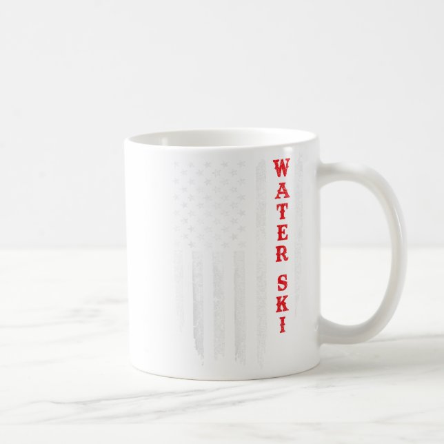 Vatten Ski Distress Amerikanska Flagga 4 juli Vatt Kaffemugg (Höger)