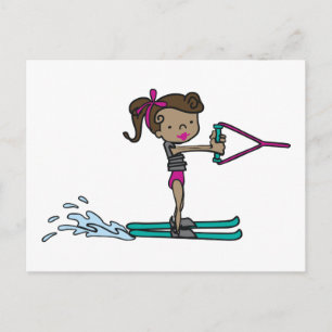 Vatten Ski Girl Vykort