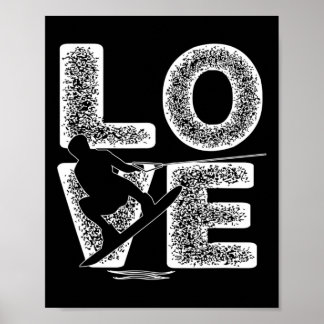 Vatten Skidåkning Kärlek Ord Tema Grafisk Design S Poster