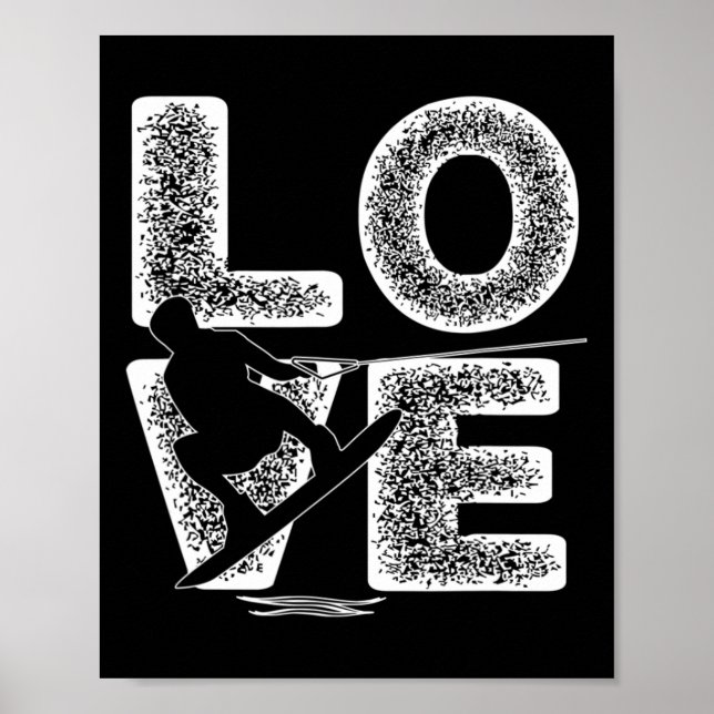 Vatten Skidåkning Kärlek Ord Tema Grafisk Design S Poster (Framsidan)