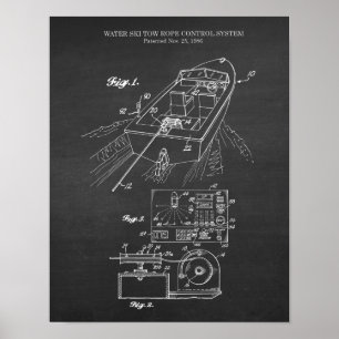 Vatten skidar den patenterade konst för vägg #1 poster