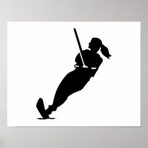 Vatten skidkvinna poster