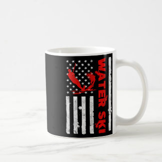 Vatten Skidor Amerikansk Flagga Strand Sport Våg Ä Kaffemugg