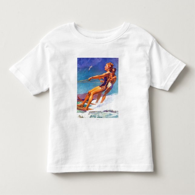 Vatten Skier av McClelland Barclay Tee Shirt (Framsida)
