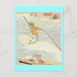 Vatten Skier Vykort