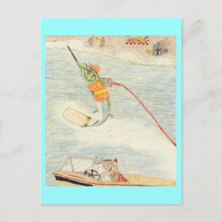 Vatten Skier Vykort