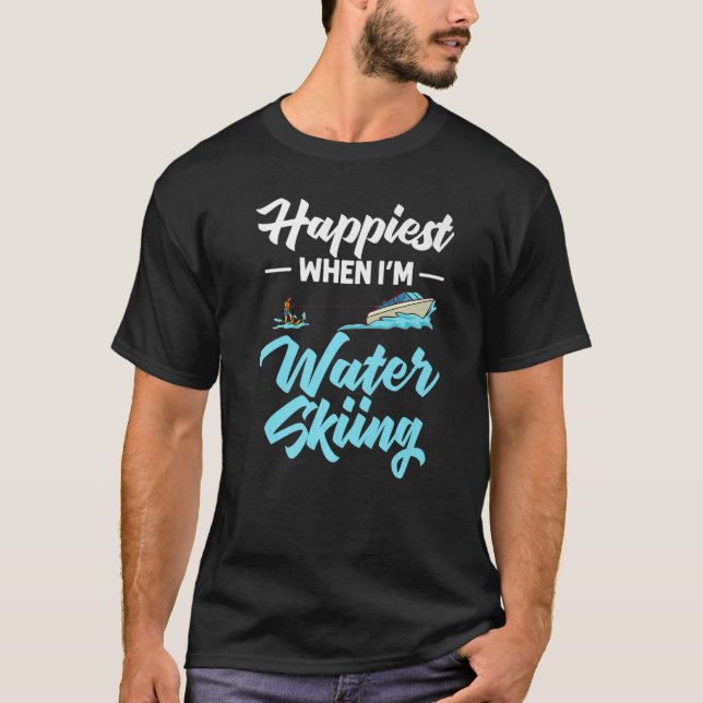 Vatten Skiing Boat Beginner Board Skier Waterski T T Shirt (Framsida)