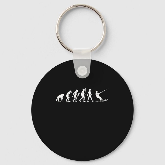 Vatten Skiing Evolution Skiing Gift Idea Nyckelring (Framsida)