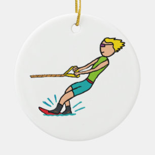 Vatten Skiing Julgransprydnad Keramik