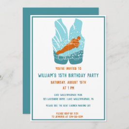 Vatten-Skiing Thned Vatten Skier Graphic Anpassnin Inbjudningar