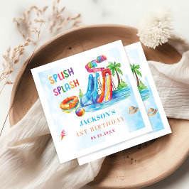 Vatten Slide Splish Stänk Födelsedagsfest Pappersservett