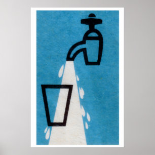 Vatten som flyter - Matchbox-utskrift - Estetisk v Poster