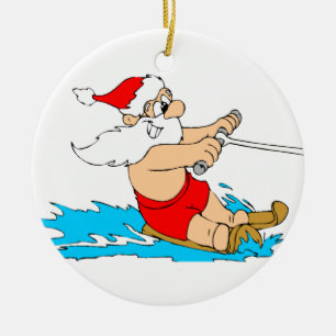 Vatten som skidar Santa Julgransprydnad Keramik
