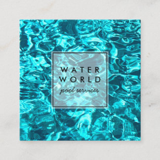 Vatten Sparkles Swimming Bassäng Service Photo Tra Fyrkantigt Visitkort